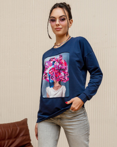 Удлинённый свитшот со вставкой ASTP037