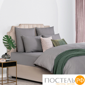SLEEP IX САКАИ сер Простыня на резинке 160х200х25-1, 1 пр., хл