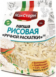 МАКСТОРИ ЛАПША РИСОВАЯ РУЧНОЙ РАСКАТКИ 250Г