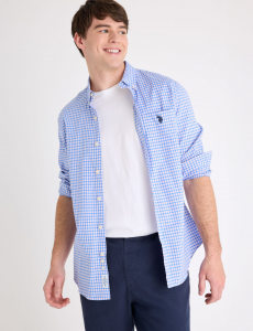 LONG SLEEVE STRETCH PLAID MADRAS SHIRT