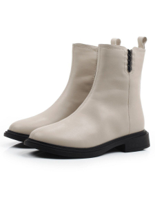 01-WD052-3 LT. BEIGE Ботинки демисезонные женские (натуральная кожа, байка)