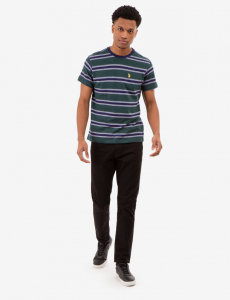 BIRDSEYE STRIPE JERSEY T-SHIRT