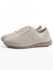 03-YE547-2 BEIGE Полуботинки летние спортивные женские (натуральная кожа)