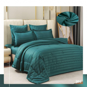 КПБ EFOR SATIN модель 2 с одеялом бирюзовый евро