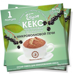 Кекс VEGAN «за 2 минуты» черемуховый