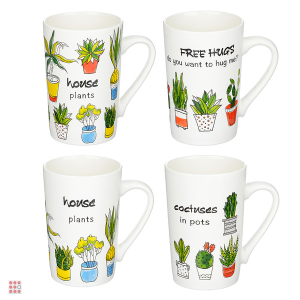 Кружка 370 мл, MILLIMI Кактусы, керамика, 4 дизайна