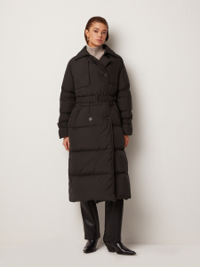 Пуховик-тренч удлиненный