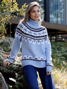 Свитер фактурной вязки из хлопка с акрилом