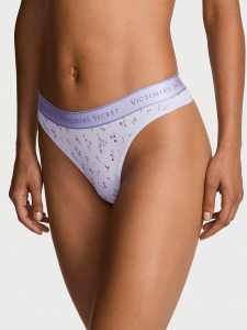 Logo Cotton Thong Panty