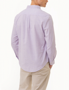 LONG SLEEVE HORIZONTAL STRIPE WOVEN SHIRT