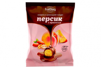 «FruitStory», конфеты в шоколадной глазури  «Персик с арахисом» (упаковка 0,5 кг)