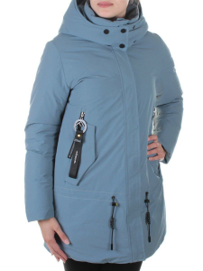 M9072 GRAY/LT.BLUE Пальто зимнее женское Snowpop (холлофайбер)