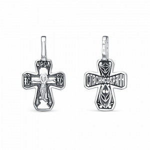 Крест из серебра литье частичное чернение