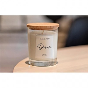 Свеча из натурального соевого воска с хлопковым фитилем и декоративной деревянной крышкой, аромат 