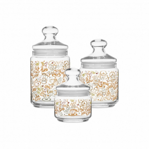 Набор банок для продуктов TEAVINE 3шт (0.5л, 0.75л, 1л)