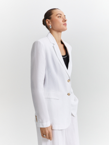 Однобортный жакет изо льна