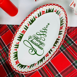 164-053 Набор из 2 овальных блюд 30,5см НОВЫЙ ГОД в под.уп.(х12)Фарфор