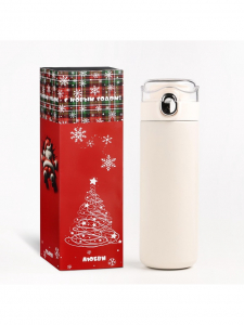 Термос Мастер К Simple, 400 мл, 20.5?6.3 см, сохраняет тепло 8 ч, нержавеющая сталь, белый