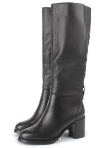 K72-D1 BLACK Сапоги зимние женские (натуральная кожа, натуральная байка)