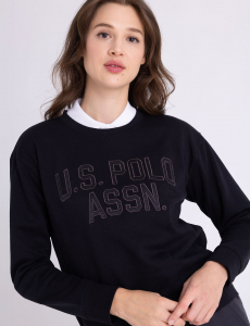 SATEEN APPLIQUE GRAPHIC CREW POPOVER