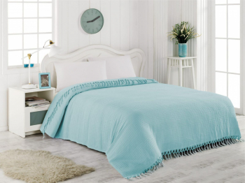 Покрывало EFOR пике 220X240 голубой A.MAVI