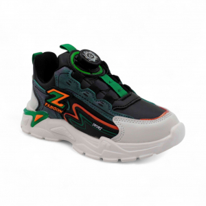 Кроссовки А7010-6 черно зеленые