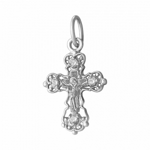 Крест с фианитом серебро 925*