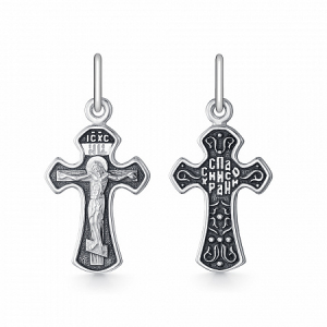 Крест из серебра литье частичное чернение