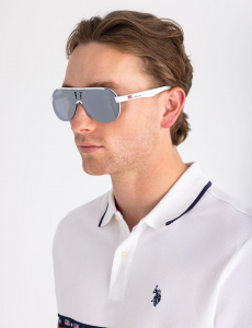 MENS PLASTIC BACKFRAME SHIELD SUNGLASSES