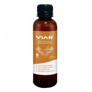 Масло кокосовое нерафинированное первого холодного отжима VIAN, 200 мл
