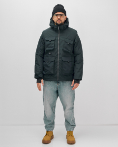 Куртка - жилетка трансформер с подогревом 2 в 1 мужская зимняя темно-синего цвета 6668TS