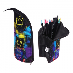 Пенал мягкий, тубус-подставка, 85 х 210 мм, c наполнением 16 предметов, Calligrata 