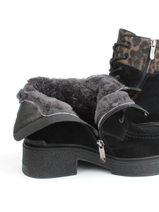 04-M512B-531-2M-14 BLACK Ботинки зимние женские (натуральная замша, натуральный мех)