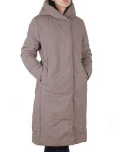 8605 DK. BEIGE Пальто демисезонное женское (100 гр. холлофайбер)