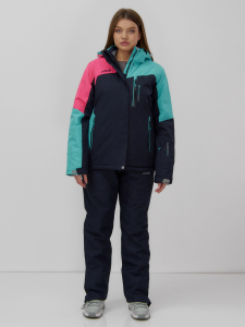 Горнолыжный костюм женский зимний УЦЕНКА бирюзового цвета 02818Br