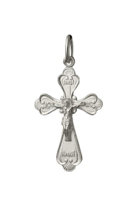 крест из серебра штампованный белый