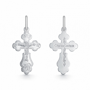 139.55 крест из серебра штампованный белый