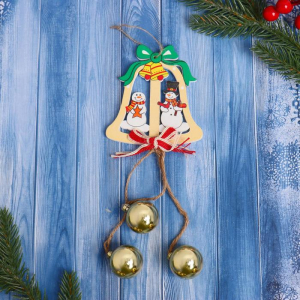 Ёлочная игрушка «Колокольчик с шариками» снеговики 9?23 см