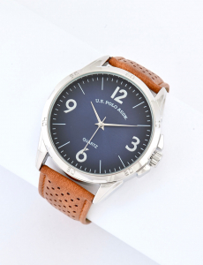 MENS CLASSIC BROWN STRAP WATCH