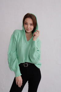 9937 Пуловер с капюшоном 