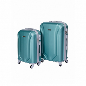 Набор чемоданов QUARTS зеленый MS ABS-пластик с одинарными колесами 2шт