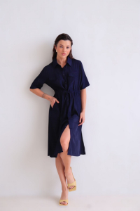 13700 Платье тёмно-синее