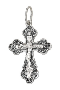 крест из серебра частично черненый штампованный