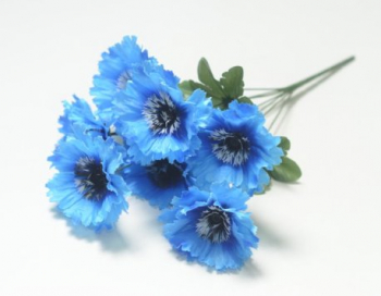 Искусственные цветы, Ветка в букете василек 7 голов (1010237) синий