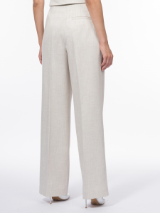 Прямые брюки с высокой посадкой из вискозной костюмной ткани