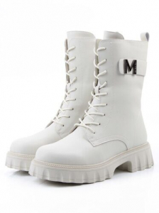 04-PAX27-2Z MILK Ботинки зимние женские (натуральная кожа, 100% шерсть) размер 41