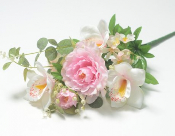 Искусственные цветы, Ветка в букете пион + орхидея (1010237)