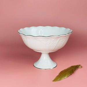 102-145 Фруктовница 25,5см на ножке АГАТА в под.уп.(х6)Фарфор