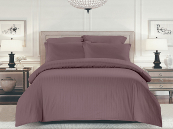 Простыня на резинке Шпинель пыльная роза страйп-сатин