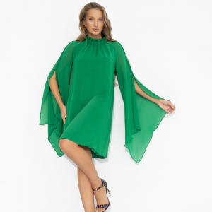 Платье со свободными рукавами, Стильная эйфория (зелёное)